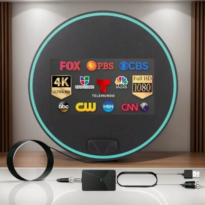 Amplified HD Digital TV Antenna - 200 Miles VHF/UHF High Gain with Booster for Indoor Outdoor Use