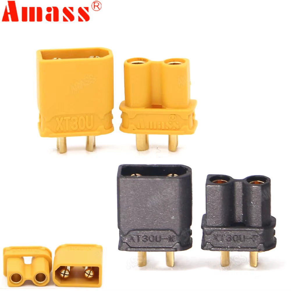 10Pcs Amass XT30U Male Female Bullet Connector Plug the Upgrade XT30 for RC FPV Lipo Battery RC Quadcopter (5 Pair)