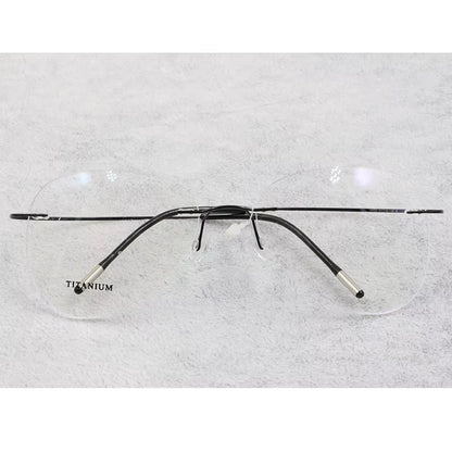 Titanium Rimless Fashion Designer Eyeglasses Optical Glasses Frame Men and Women Eyewear Lightweight Flexible Spectacle