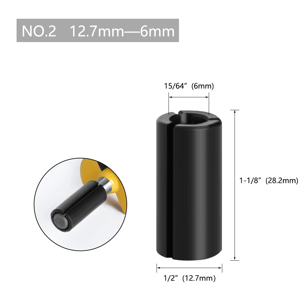 LA VIE 1Pc CNC Router Bit High Precision Adapter Collet Milling Cutter Tool Adapters Holder 6Mm 6.35Mm 8Mm 10Mm 12Mm 12.7Mm 4001