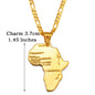 Africa Map Pendant Necklace Women Men Silver Color/Gold Color Ethiopian Jewelry Wholesale African Hiphop Item @132106