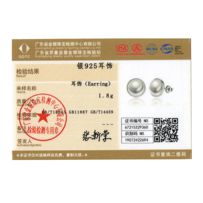 Fashion 925 Sterling Silver Elegant Beauty, round White Shell Pearl Stud Earrings Women Engagement Jewelry Brincos PAS489