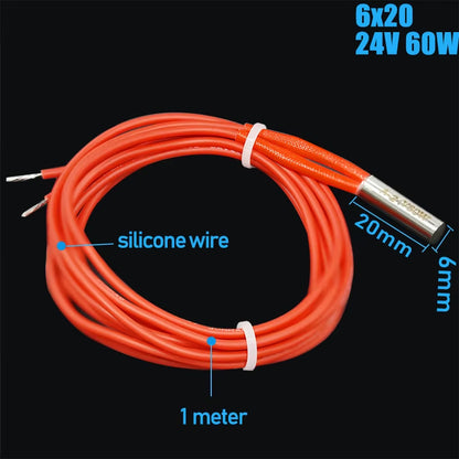 6X16 6X20 6X30Mm Ceramic Cartridge Heater 12V 24V 40W 50W 60W 70W for CNC 3D Printer Print Head Hotend J-Head