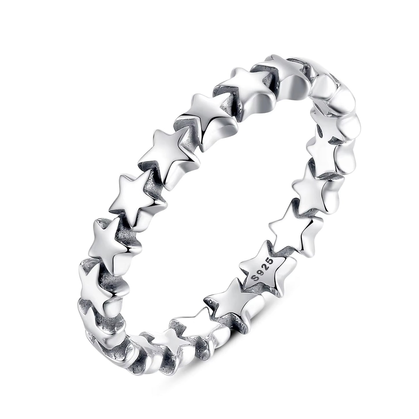 925 Sterling Silver Forever Love Heart Finger Ring Original Jewelry Gift Stackable Bague Korean Jewelry PA7108