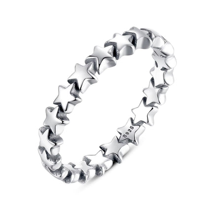 925 Sterling Silver Forever Love Heart Finger Ring Original Jewelry Gift Stackable Bague Korean Jewelry PA7108