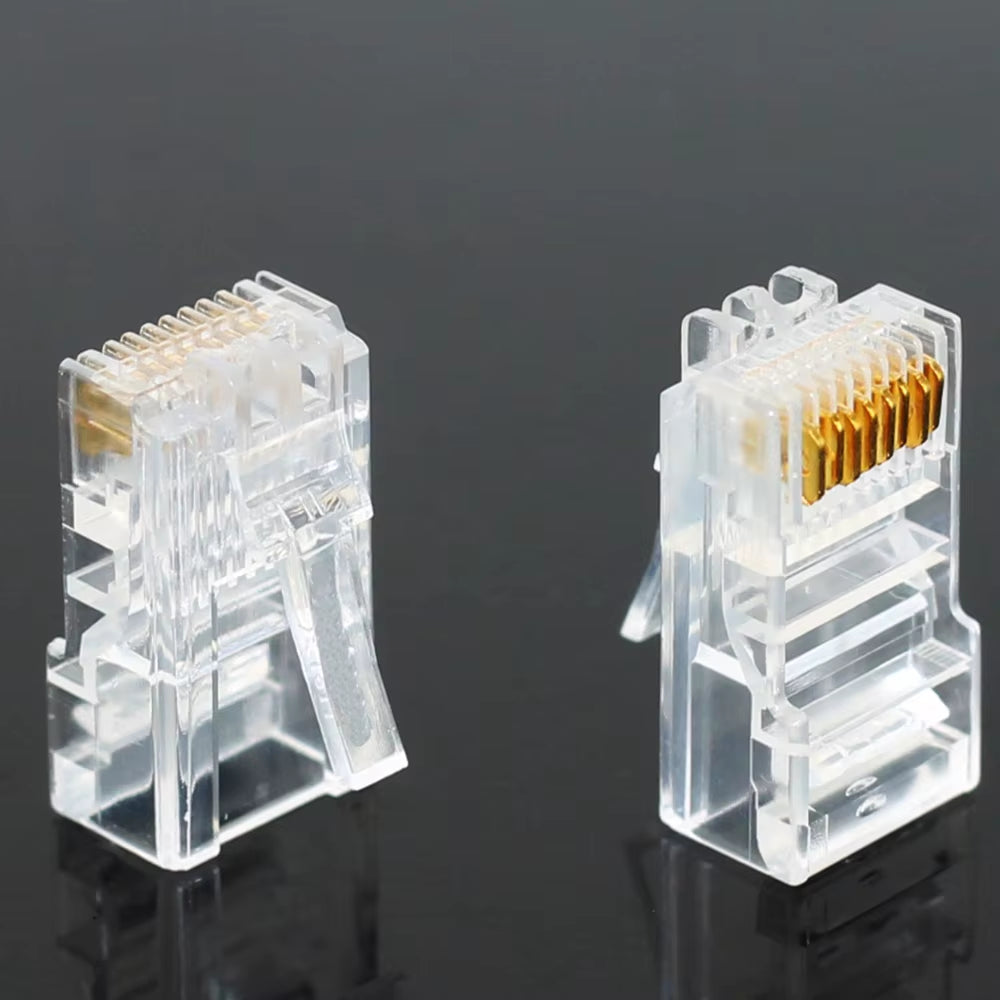 20/50/100PCS RJ45 Ethernet Cables Module Plug Network Connector RJ-45 Crystal Heads Cat5 Cat5E Gold Plated Network Cable