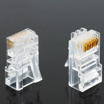 20/50/100PCS RJ45 Ethernet Cables Module Plug Network Connector RJ-45 Crystal Heads Cat5 Cat5E Gold Plated Network Cable