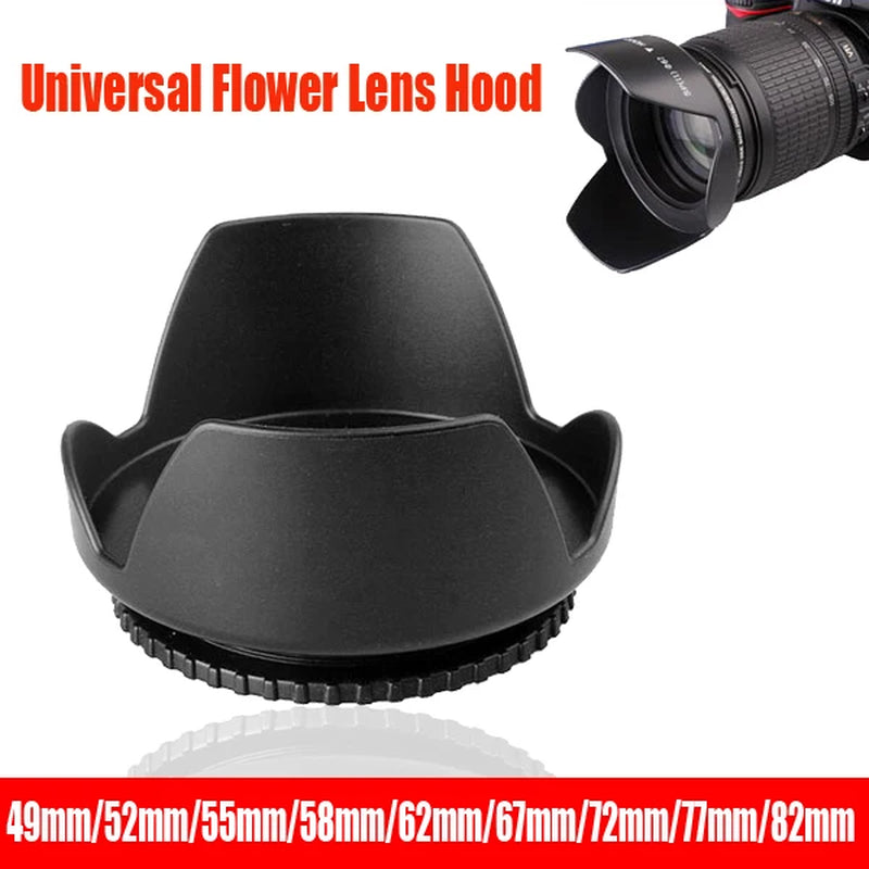 Universal Lens Hood 49Mm 52Mm 58Mm 55Mm 62Mm 67Mm 72Mm 77Mm 82Mm Screw-In Tulip Petal Flower Filter Thread Camera Lente Protect