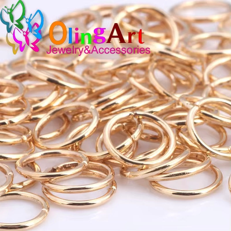 KC Gold Jump Ring 6Mm/9Mm/10Mm/12Mm Link Loop Mixed Size DIY Jewelry Making Connector Wire Diameter 1.0MM