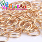 KC Gold Jump Ring 6Mm/9Mm/10Mm/12Mm Link Loop Mixed Size DIY Jewelry Making Connector Wire Diameter 1.0MM