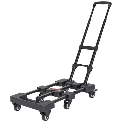 Trolley with Brakes Cargo Trolley Car Home Portable Trolley Foldable Outdoor Small Trailer Six Wheels