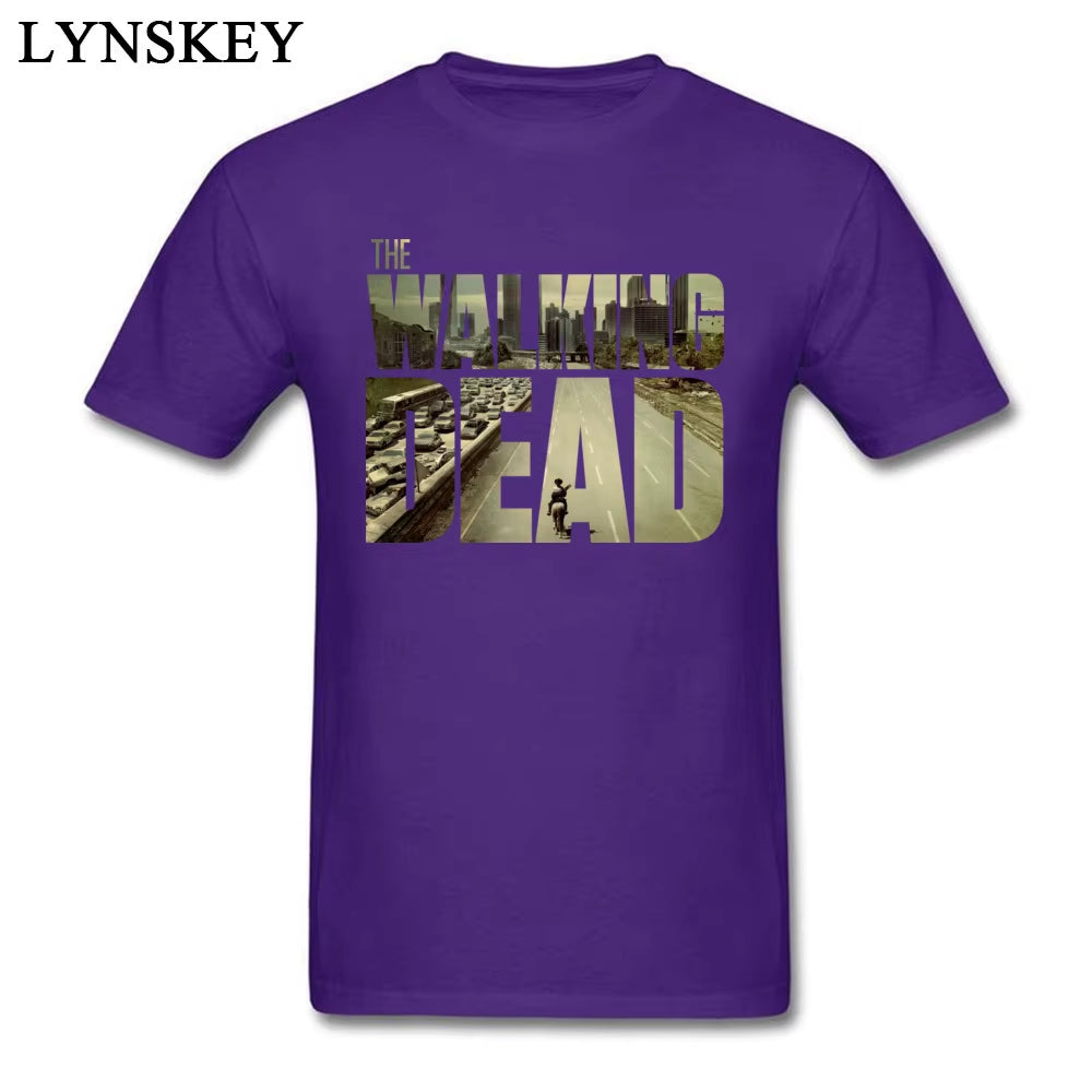 The Walking Dead Funky T-Shirt Man'S Short Sleeve Cotton Teeshirt Customized Boyfriend'S Top Cool Black