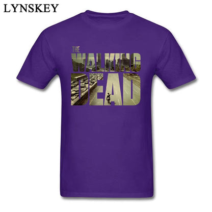 The Walking Dead Funky T-Shirt Man'S Short Sleeve Cotton Teeshirt Customized Boyfriend'S Top Cool Black