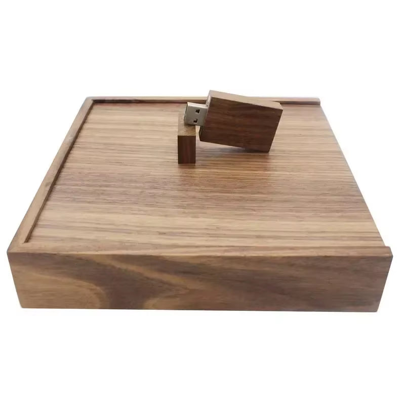 (1 PCS Free LOGO) Photo Unique Album Walnut Wood Usb+Box Pendrive USB Flash Drive 8GB 16GB 32GB 64GB 128GB Photography