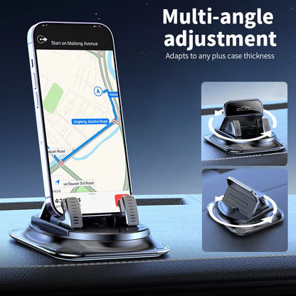 Car Phone Holder with Stable and Anti-Slip Design for Dashboard and Table Use,With Rotatable Landscape and Portrait Adjustment