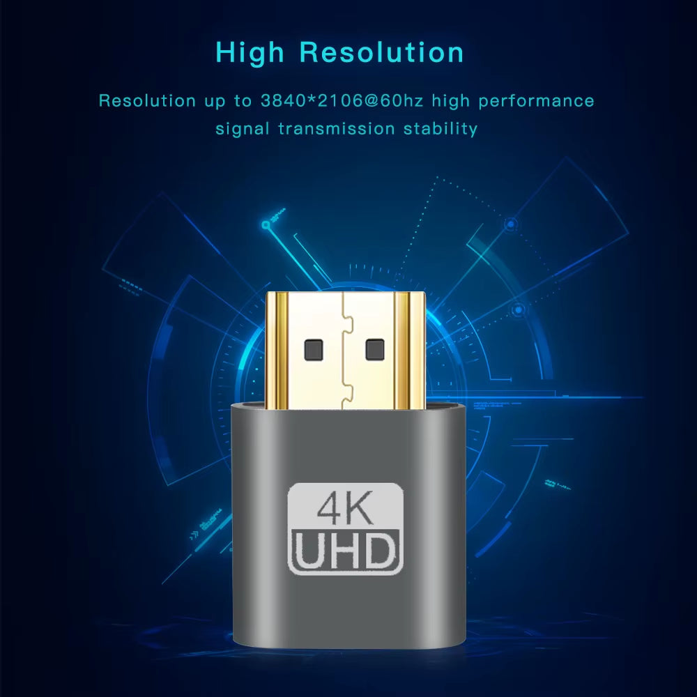 1Pcs VGA Virtual Display Adapter Hdmi-Compatible 1.4 DDC EDID Dummy Plug Headless Ghost Display Emulator Video Card Lock Plate