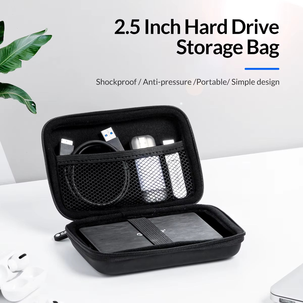 PHB-25 2.5" 2.5 Inch Protection Bag for External Portable HDD Box Case-Blue/Black/Pink