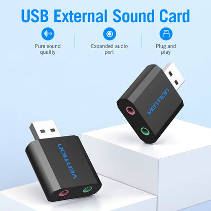 USB Sound Card USB Audio Interface External 3.5Mm Microphone Audio Adapter Sound Card for Laptop PS4 Headset Sound Card