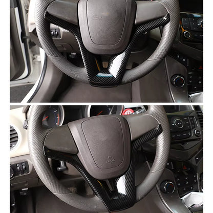Car Carbon Fiber Interior Steering Wheel Trim for Chevrolet Classic Cruze Sedan Hatchback 2009-2015