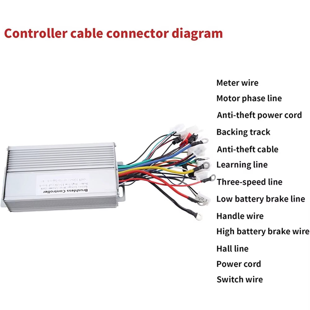 48V 60V 64V 72V 1000W 1500W Electric Controller 12 Tube Dual Mode Brushless Controller Speed Motor for Scooter E-Bike Skateboard