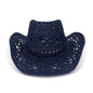 Summer Outdoor Men Women Hand-Woven Western Cowboy Paper Straw Hats Wide Brim Breathable Beach Jazz Cap Sun Protection Hat