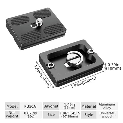 Universal Aluminum Alloy Quick Release Plate Tripod Mount Adapter with 1/4 Screw for Benro Arca Swiss Ball Head and Camera