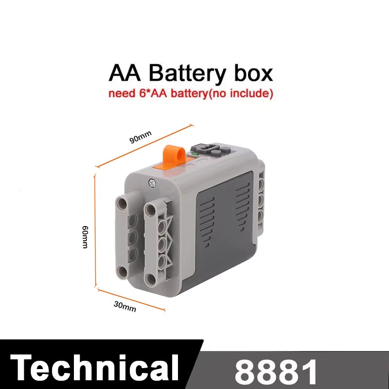 MOC Train Motor Kit Servo,Battery Box, IR Remote, LED Lights Power Functions Parts for Smart Technical Building Blocks Creations