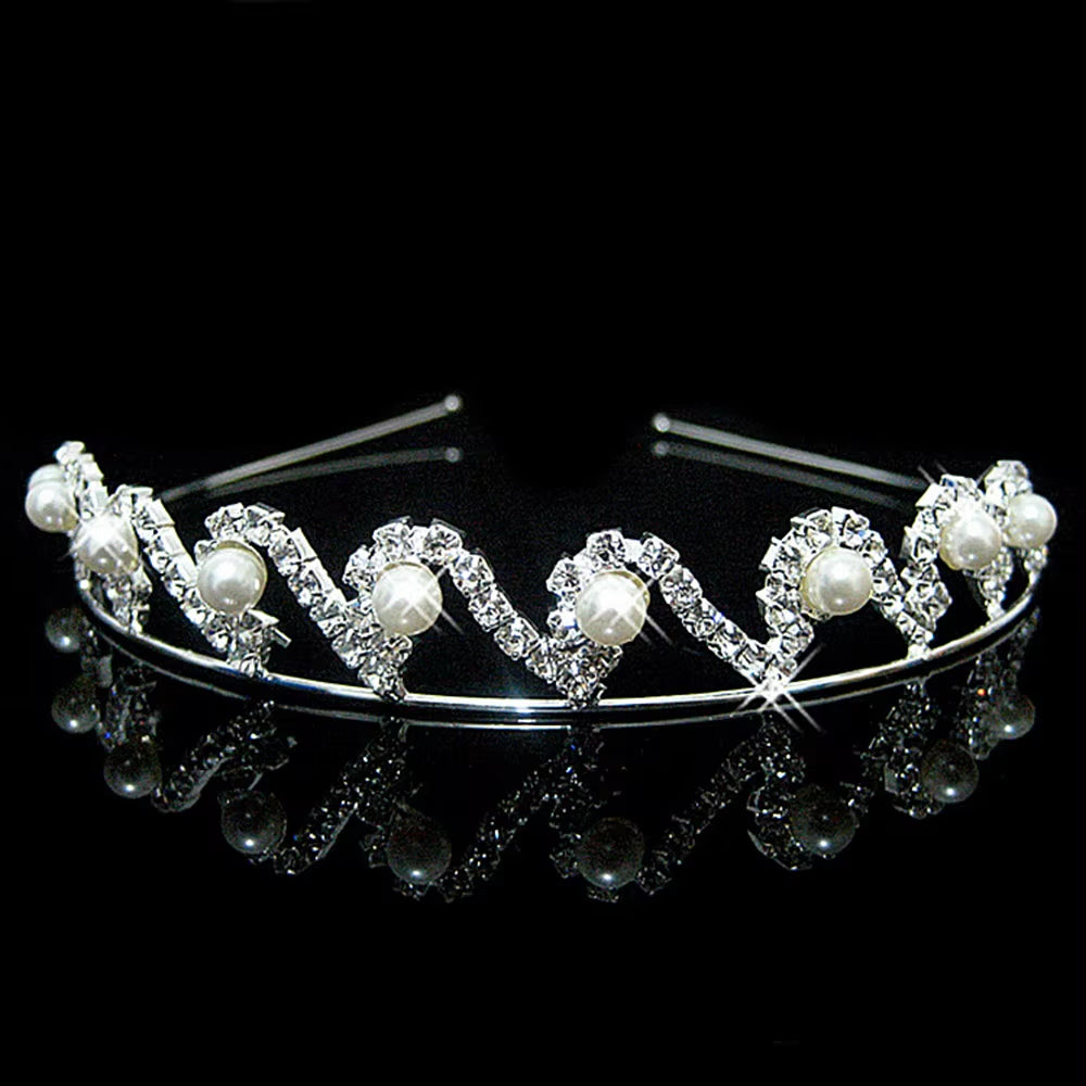 Princess Crystal Tiaras and Crowns Headband Kid Girls Love Bridal Prom Crown Wedding Party Accessiories Hair Jewelry
