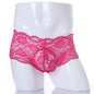 Lace Sexy Underwear Men Boxers Hombre Man Sissy Transparent Ultra Thin Panties Penis Pouch Boxer Shorts Underpants Cueca