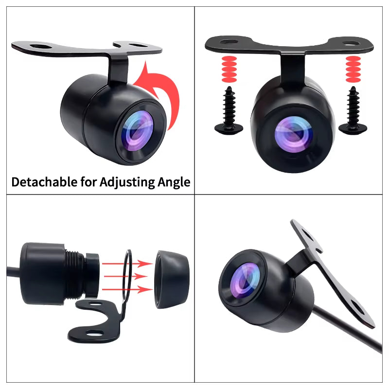 Reverse Camera Front Rearview Car Night Vision with Built-In Distance Scale Lines Universal Waterproof HD System