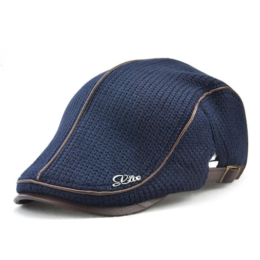 Autumn Winter Beret Hats for Men Dad Ivy Cap Women Visors Thicken Wool Warmer Knitted Cap Casual Crochet Hat Forward Cap