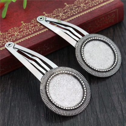 14 16Mm 18Mm 20Mm round Oval 18X25Mm Antique Silver Plated Bronze Copper Material Hairpin Hair Clips Base Setting Cabochon Cameo