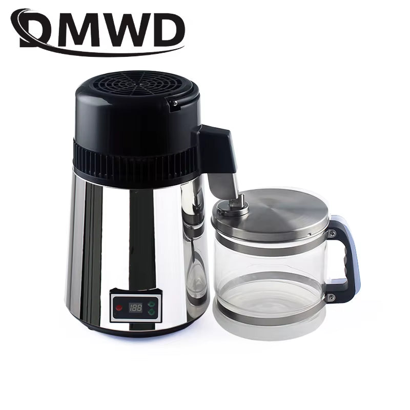 Pure Water Distiller 4L Dental Distilled Water Machine Filter Stainless Steel Electric Distillation Purifier Jug 110V 220V
