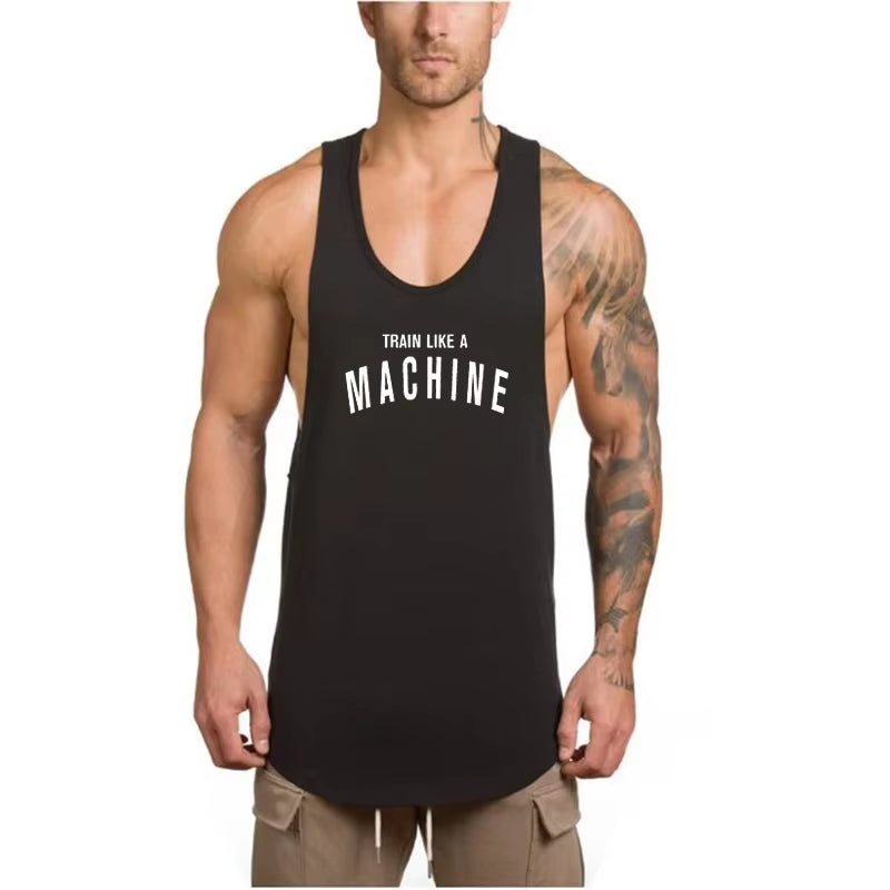 Brand Gym Clothing Men Bodybuilding and Fitness Stringer Tank Top Vest Sportswear Undershirt Muscle Workout Singlets