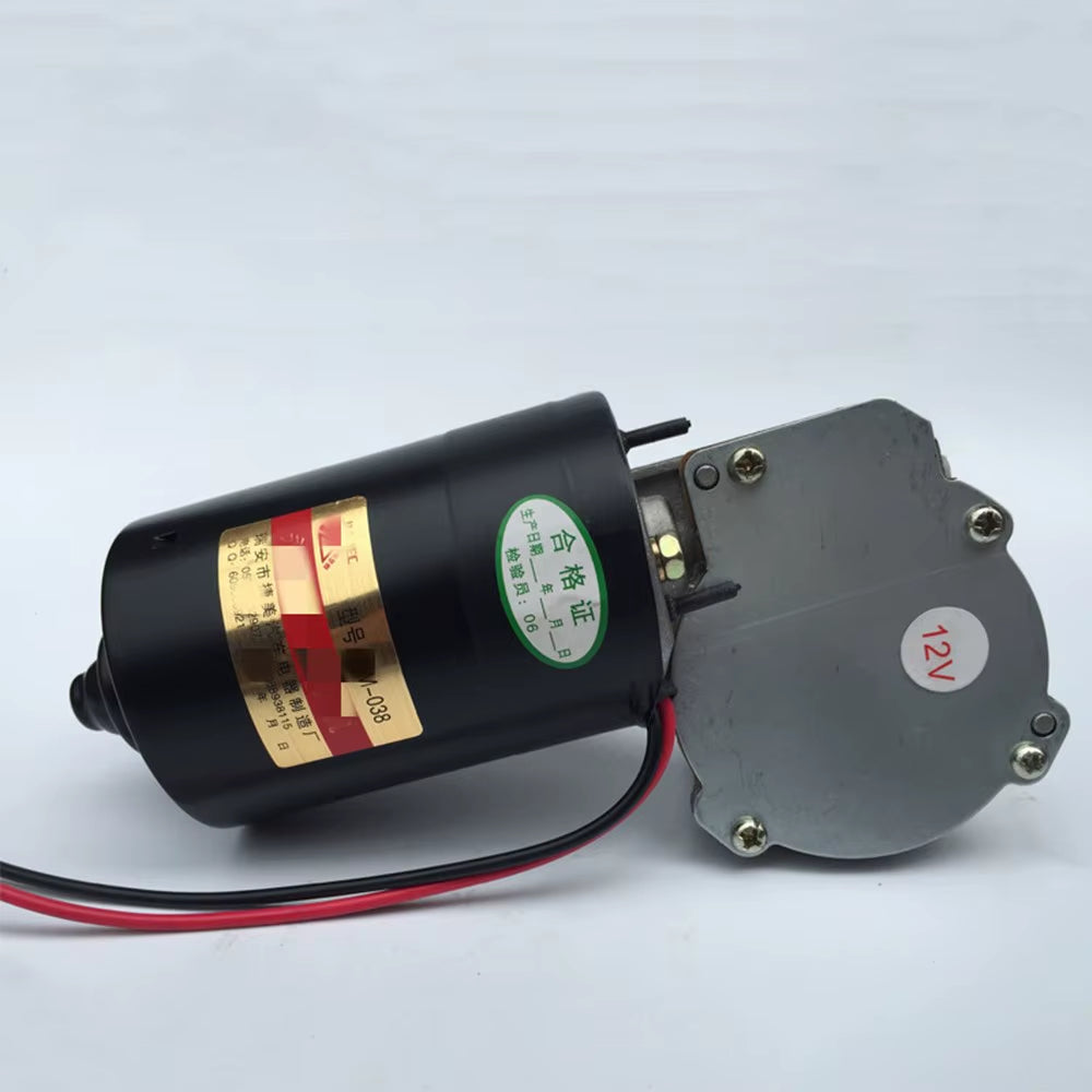Motor Worm Self Locking 12V/24 DC Motor10-70Rpm 60W Copper Turbine Shaft Washing Key Slot Stand for 60Kgs Weight