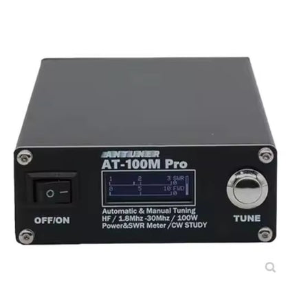 ANTUNER AT-100M Pro 100W 1.8Mhz-30Mhz ATU-100 ATU-100M QRP Antenna Tuner Morse Code SWR Meter Power Meter for HF Radio