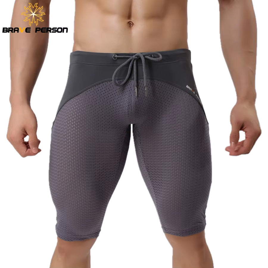 Summer Style Shorts Breathable Mesh Men Tight Beach Shorts Men Multifunction Knee Length Board Shorts Beach Wear