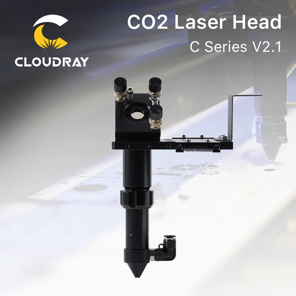 C Series CO2 Laser Head Dia.18 FL38.1& Dia.20 FL50.8 / 63.5/101.6Mm Mount for Laser Engraving Cutting Machine(Black)