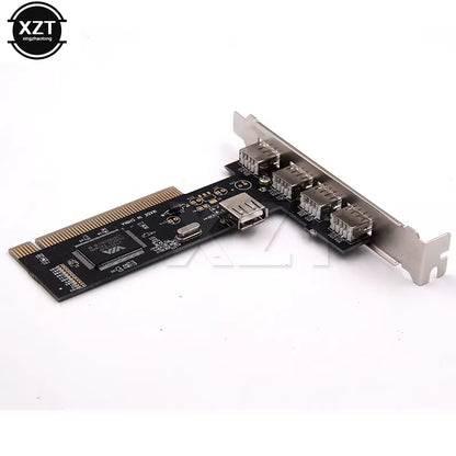 Newest Arrival USB 2.0 4 Port 480Mbps High Speed via HUB PCI Controller Card Adapter PCI Cards