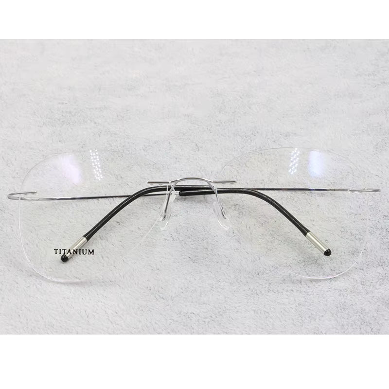 Titanium Rimless Fashion Designer Eyeglasses Optical Glasses Frame Men and Women Eyewear Lightweight Flexible Spectacle
