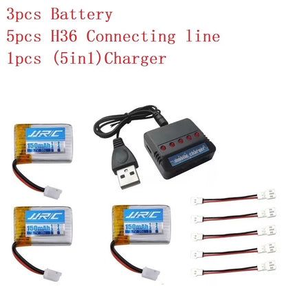 Original JJRC H36 Battery 3.7V 150Mah for JJRC E010 E011 E012 E013 Furibee F36 RC Quadcopter Parts Lipo Battery and Charger