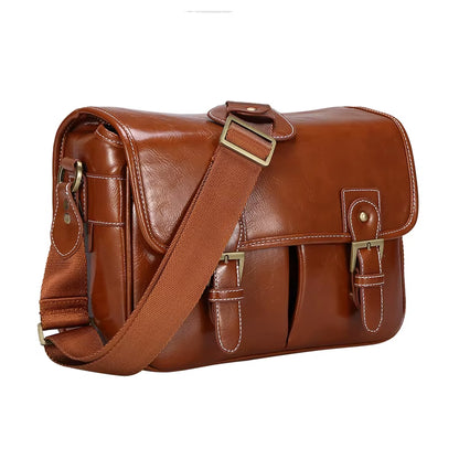 Photo Luxury Camera Stylish Fashion Retro PU Leather Case Handbag Waterproof Shoulder Messenger DSLR Bag for Canon Nikon Sony L