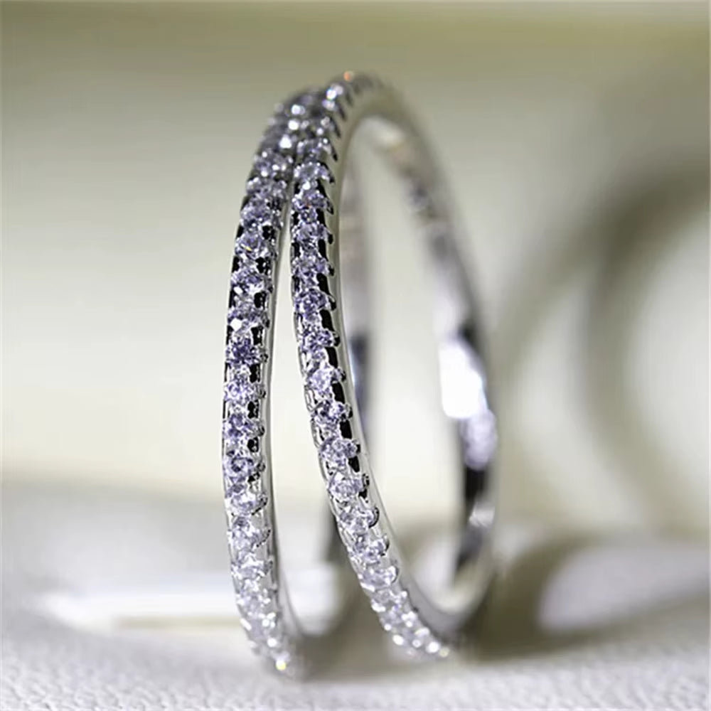 CC Rings for Women Bridal Wedding Jewelry Engagement Party Ring White Gold-Color Silver Plated Drop Shipping Anel CC709