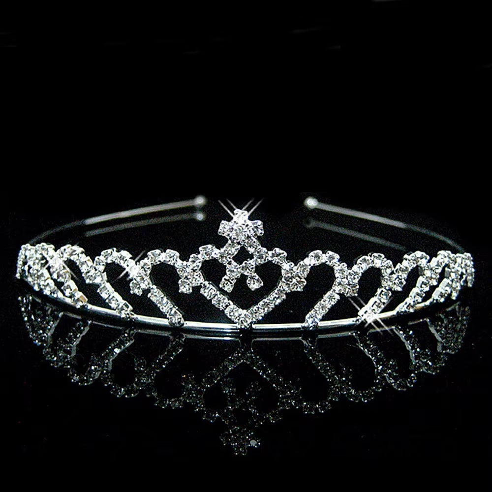 Princess Crystal Tiaras and Crowns Headband Kid Girls Love Bridal Prom Crown Wedding Party Accessiories Hair Jewelry