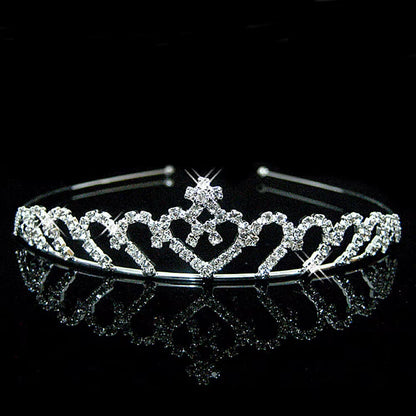 Princess Crystal Tiaras and Crowns Headband Kid Girls Love Bridal Prom Crown Wedding Party Accessiories Hair Jewelry