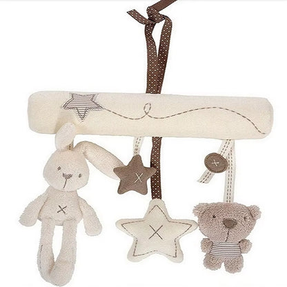 Baby Crib Rattles Plush Toys Soft Rabbit Rattles Pram Rattle Toys Hanging Rattle for Stroller Newborn Bed Pendant Bell Toy