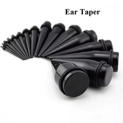 Bog-Pair Black Heart Ear Tunnel Gauge Acrylic Ear Spiral Plugs Ear Taper Stretchers Gauge Expander Saddle Ear Plugs 4-25Mm