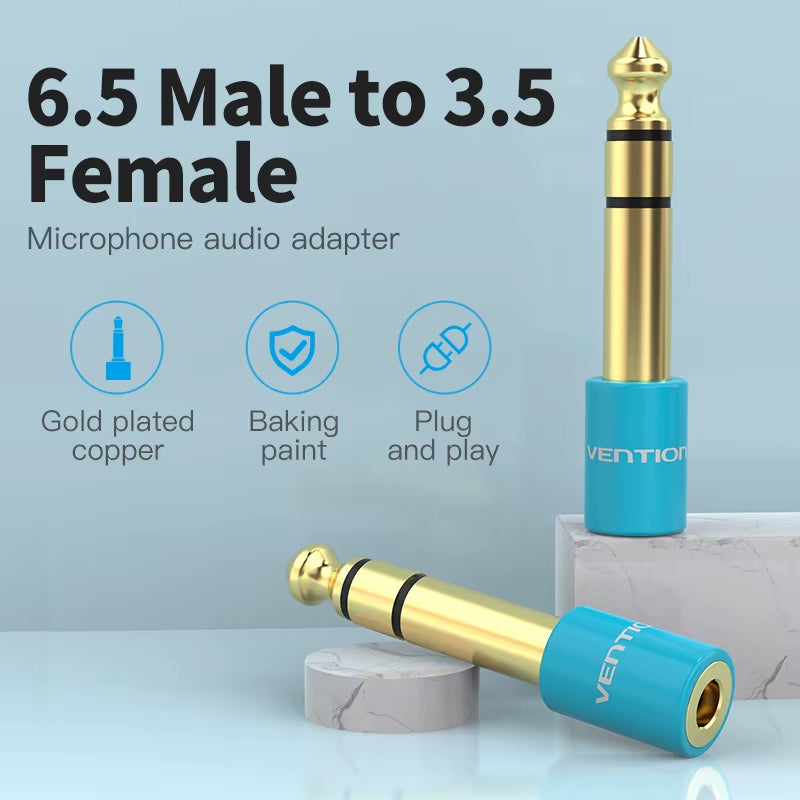 6.5Mm to Jack 3.5Mm Microphone Audio Plug for Amplifier Electric Guitar Adapter Aux Cable 3.5 Jack 6.35 Converter 2Pcs