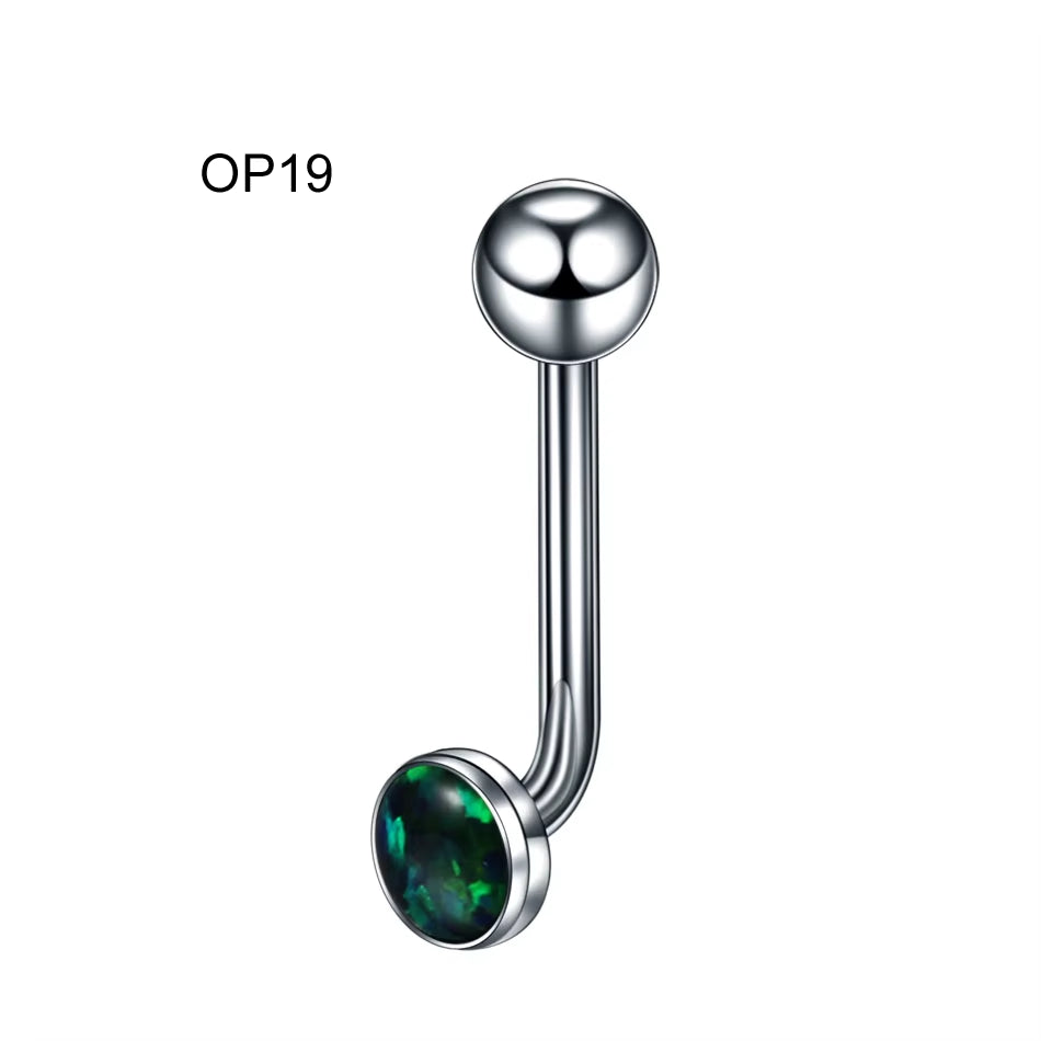 1PC G23 Titanium Opal Crystal Christina Vertical Hood Piercings Lip Rings Sexy Women Piercings Body Jewelry 14G