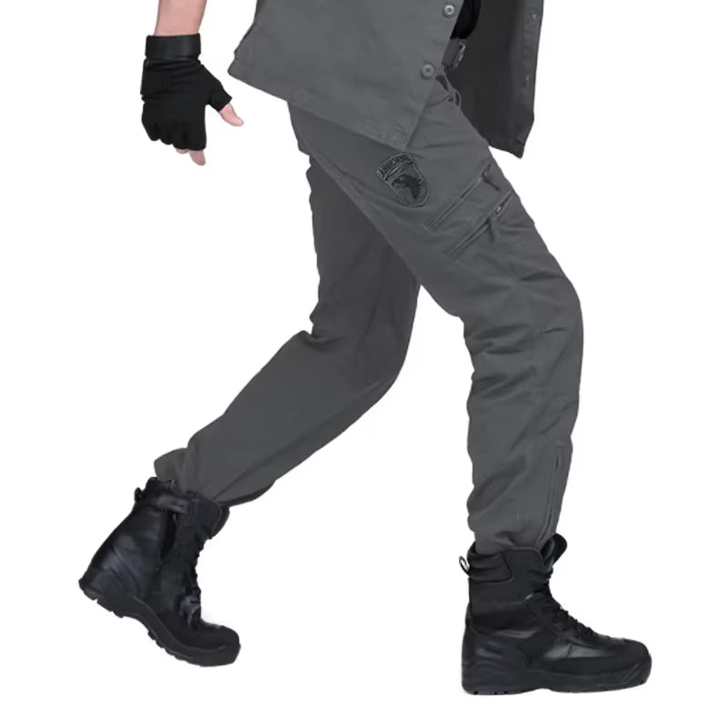 2024 Men'S Cargo Pant Cotton Pants Khaki Men Military Camo Green Gray Work Many Pocket Cotton Camouflage Black Tactical Trousers